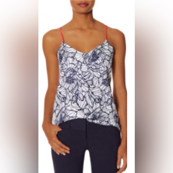 The Limited Floral Camisole Top High Low Blue White Large - Picture 1 of 9